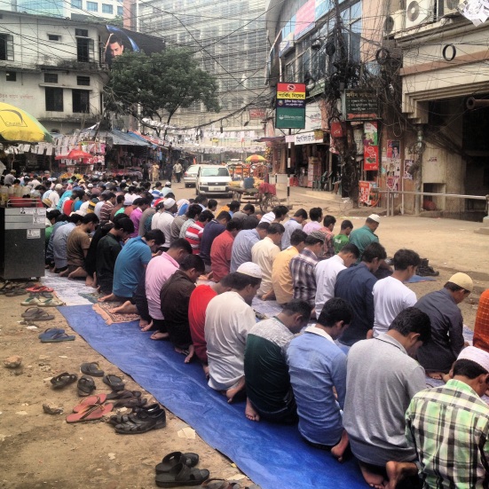 Friday Prayers extended into the market 